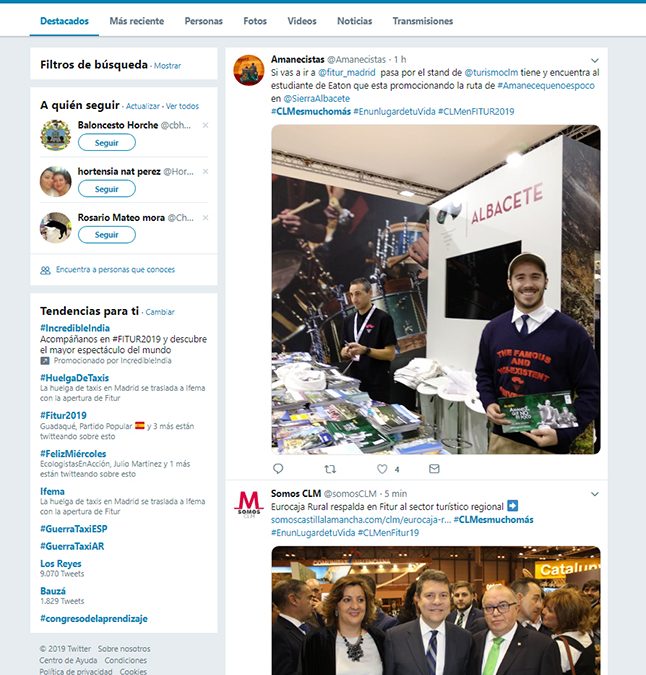 Las redes sociales cobrarán especial protagonismo en el stand de Castilla-La Mancha en FITUR